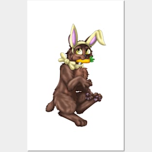 Bobtail BunnyCat: Chocolate (Yellow) Posters and Art